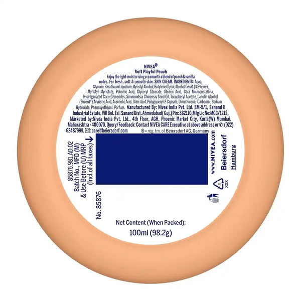 Nivea Soft Light Playful Peach Moisturizing Cream 100ml