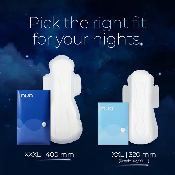 Nua All Night Comfort Sanitary Pads with Disposal Cover |XXXL 8pcs