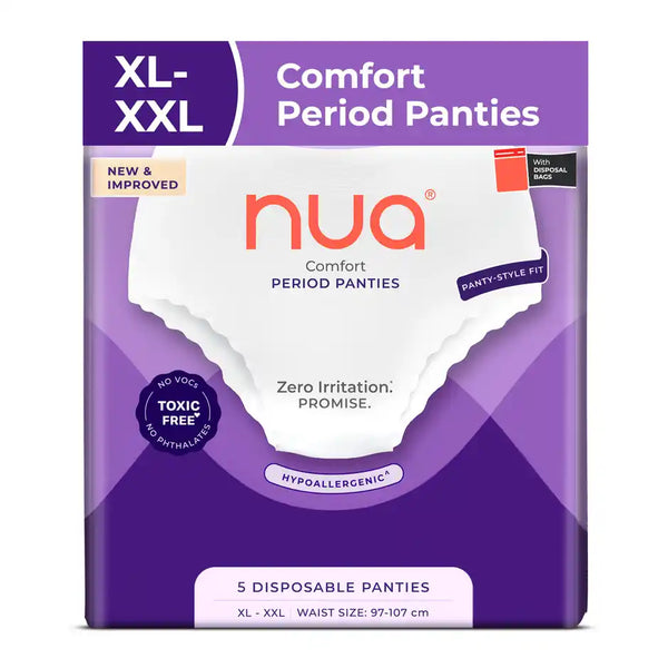 Nua Comfort Disposable Period Panties XL-XXL | Ultra-Absorbent | Pack of 5 Panties