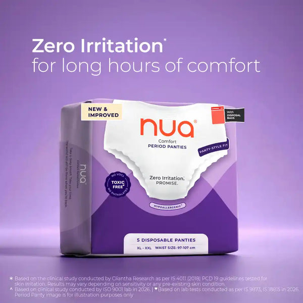 Nua Comfort Disposable Period Panties XL-XXL | Ultra-Absorbent | Pack of 5 Panties