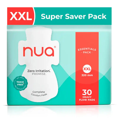 Nua Complete Comfort Sanitary Pads for Heavy Flow| 30 XL+