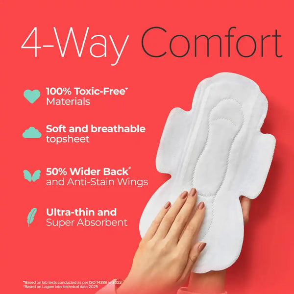Nua Complete Comfort Sanitary Pads for Heavy Flow| 30 XL+