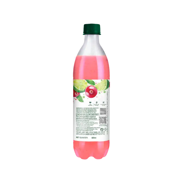 Paper Boat Zero Sugar Cranberry Lime Sparkling Water | Sugar Free Cold Drink (600 ml)