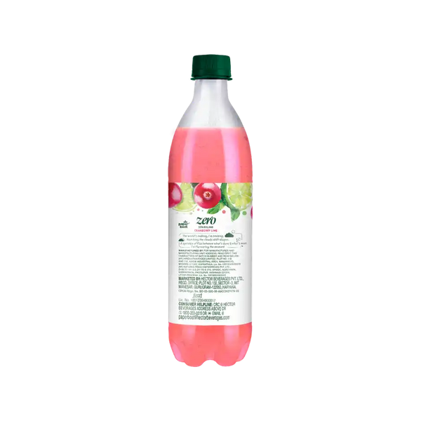 Paper Boat Zero Sugar Cranberry Lime Sparkling Water | Sugar Free Cold Drink (600 ml)