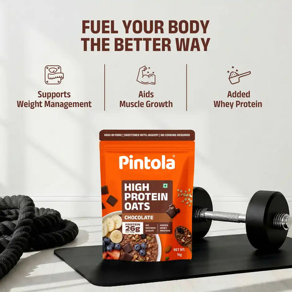 Pintola High Protein Oats Dark Chocolate With Almonds Raisin Pumpkin And Chia Seeds 1kg