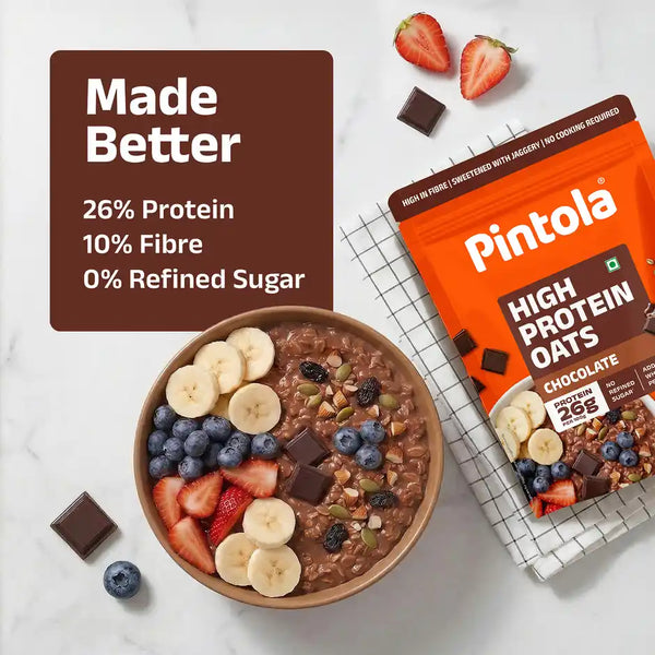 Pintola High Protein Oats Dark Chocolate With Almonds Raisin Pumpkin And Chia Seeds 1kg