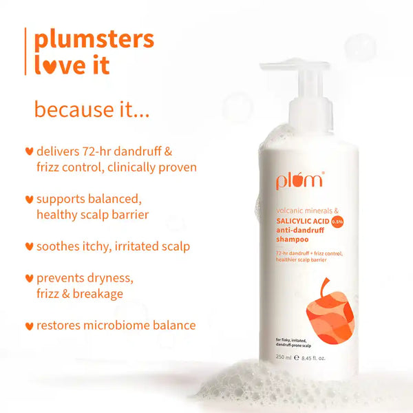 Plum Anti-Dandruff Shampoo with Volcanic Minerals & 0.5% Salicylic Acid 250 ml