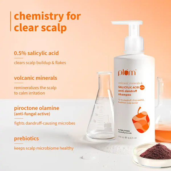 Plum Anti-Dandruff Shampoo with Volcanic Minerals & 0.5% Salicylic Acid 250 ml