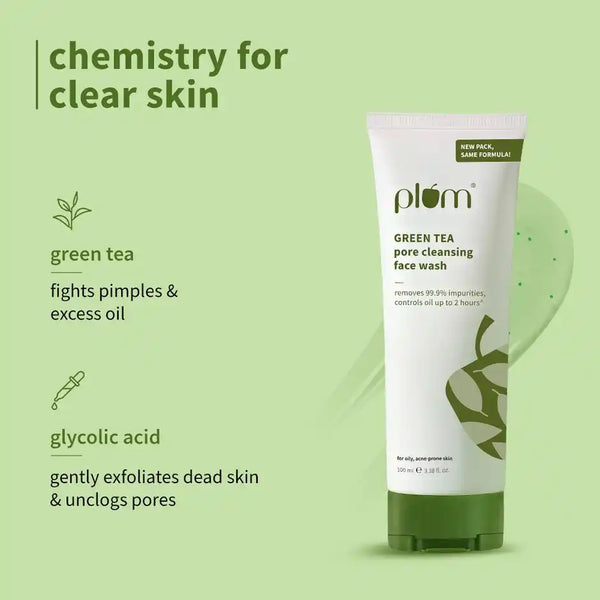 Plum Green Tea Pore Cleansing Face Wash Acne Face Wash Oily Skin 100ml
