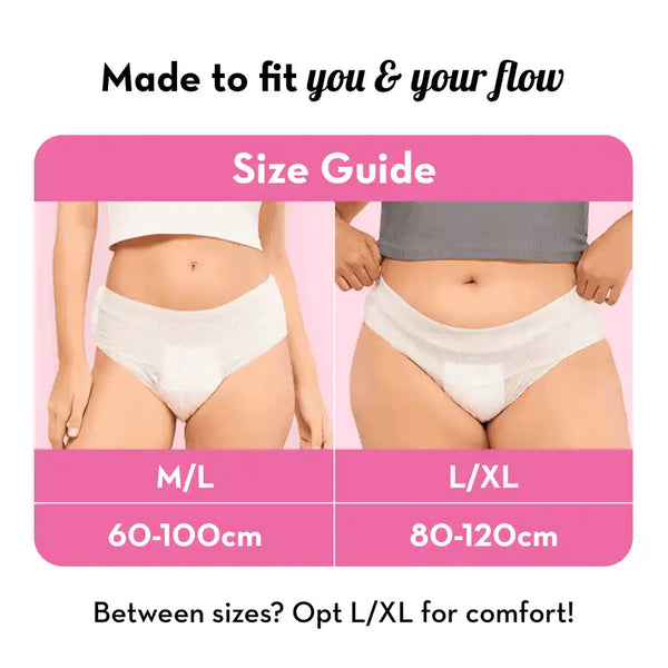 Plush Comfort High Waist M-L Period Panty Pack of 5 | Disposable