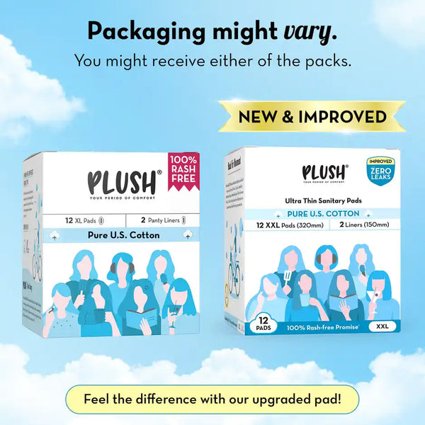 Plush Ultra Thin 12 XXL Sanitary Pads | Heavy Flow