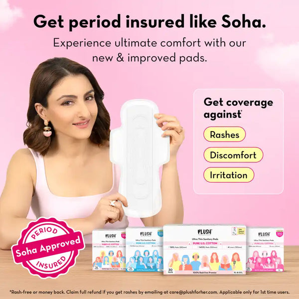Plush Ultra Thin 15 XL Sanitary Pads | Medium Flow 15 PCS
