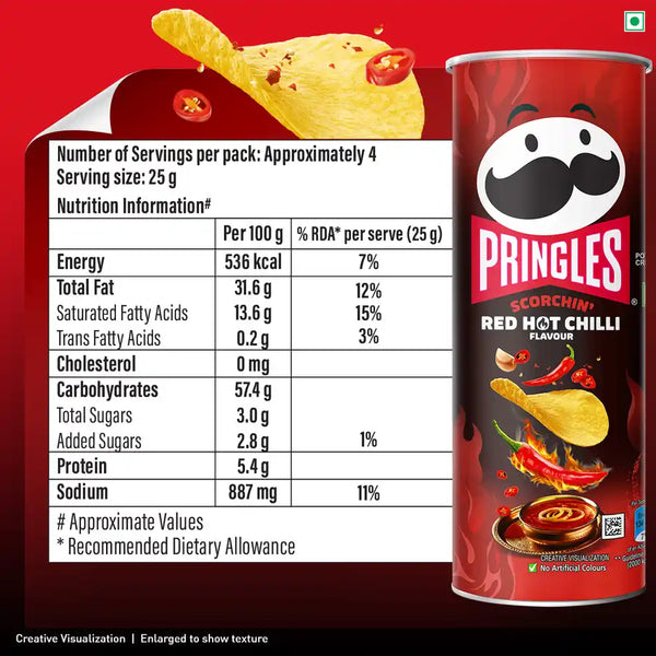 Pringles Scorchin Red Hot Chilli | Spicy & Crispy (102 g)