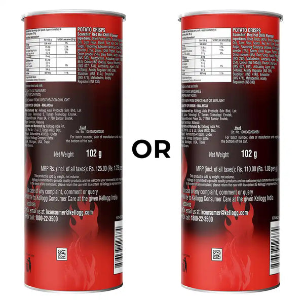 Pringles Scorchin Red Hot Chilli | Spicy & Crispy (102 g)