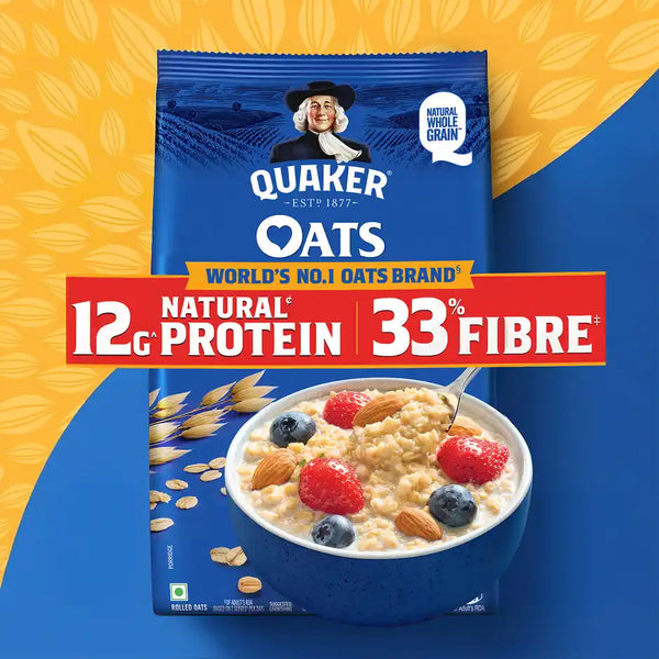 Quaker Rolled Instant Oats | High Protein Breakfast Cereal 1kg