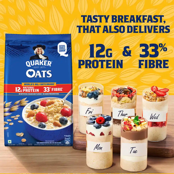 Quaker Rolled Instant Oats | High Protein Breakfast Cereal 1kg