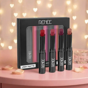 RENEE Very Matte Pack Of 4 Matte Lipsticks | Long-Lasting Color
