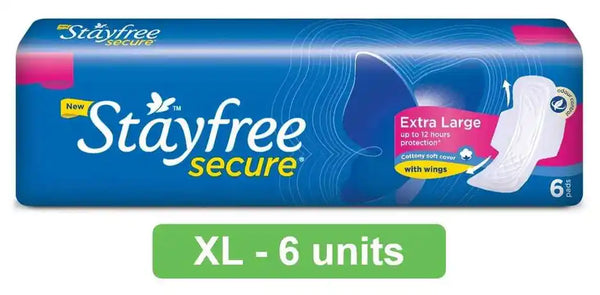 Stayfree Secure Sanitary Pads | XL | 6 pcs