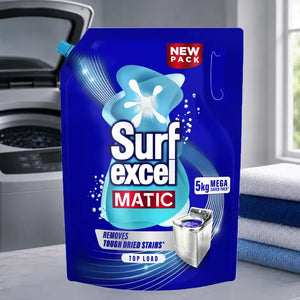 Surf Excel Matic Liquid Detergent 5 kg for Top Load | Removes tough Stains in 1st wash
