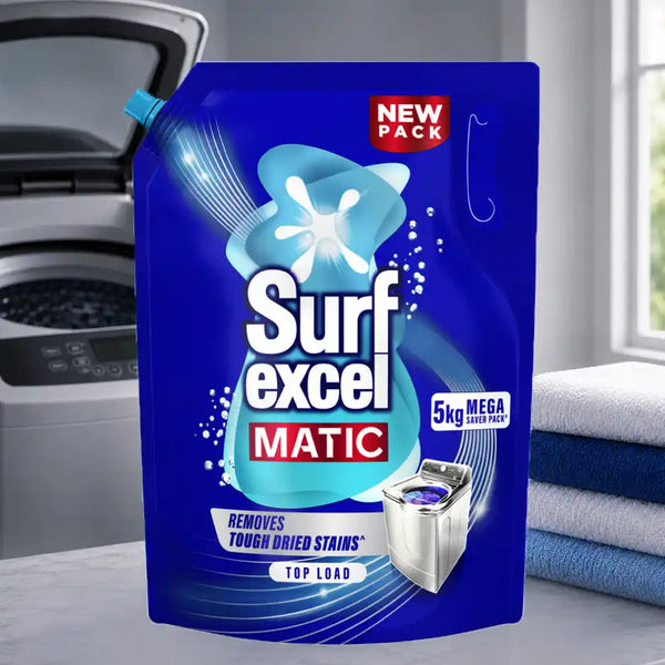 Surf Excel Matic Liquid Detergent 5 kg for Top Load | Removes tough Stains in 1st wash