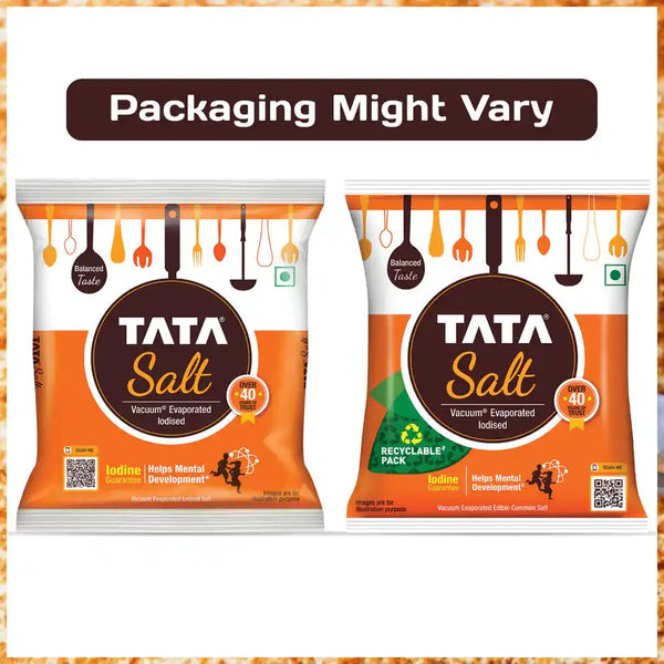 Tata Salt | Free Flowing and Iodized Namak | Vacuum Evaporated | Salt in Fresh- 1kg