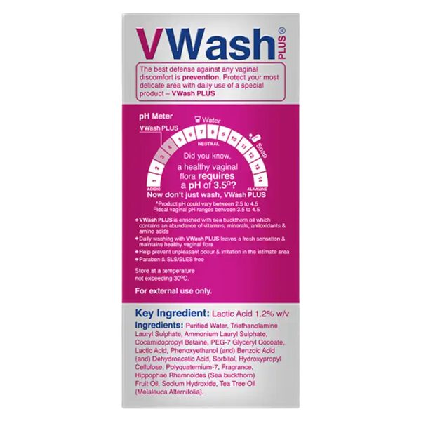 Vwash Plus Expert Intimate Hygiene Wash for Women With pH 3.5 (100ml)