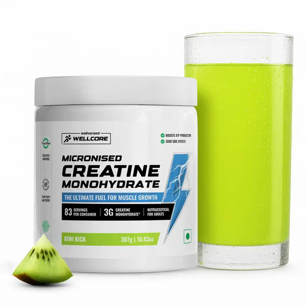 Wellcore Micronised Kiwi Kick Creatine Monohydrate | 83 servings (307 g)