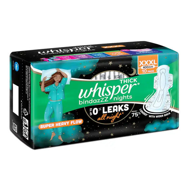 Whisper Bindazzz Nights 10 XXXL Sanitary Pads 10 pcs