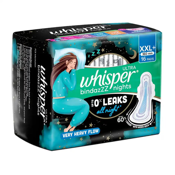 Whisper Bindazzz Nights 16 XXL+ Sanitary Pads 16 pcs