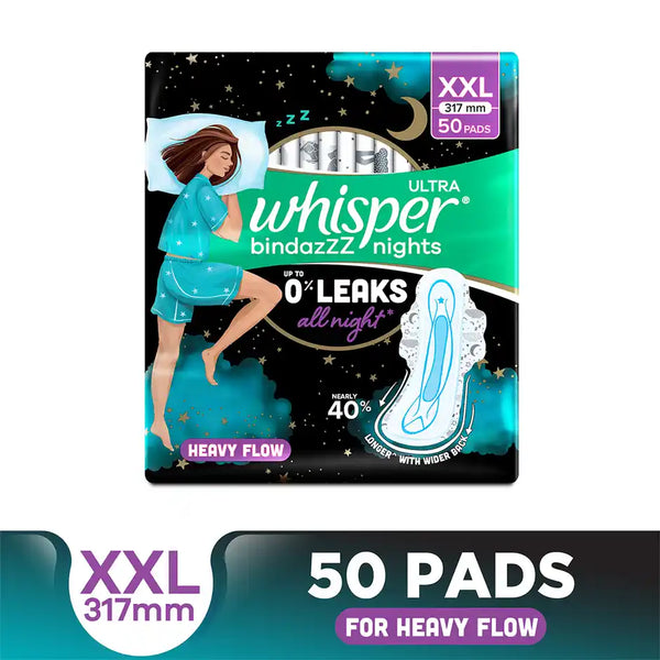 Whisper Bindazzz Nights XXL Sanitary Pads 50 pcs