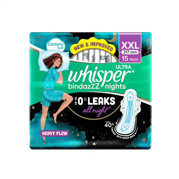 Whisper Bindazzz Nights XXL Sanitary Pads 15 pcs