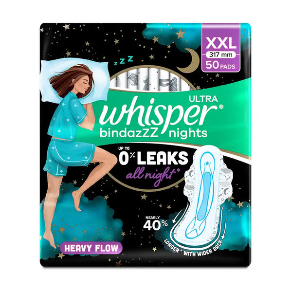 Whisper Bindazzz Nights XXL Sanitary Pads 50 pcs