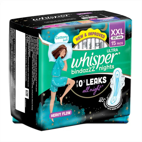 Whisper Bindazzz Nights XXL Sanitary Pads 15 pcs