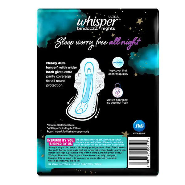 Whisper Bindazzz Nights XXL Sanitary Pads 50 pcs