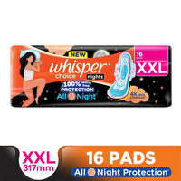 Whisper Choice Nights, 16 XXL Pads, with 4x Back Coverage
