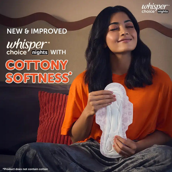 Whisper Choice Nights, 16 XXL Pads, with 4x Back Coverage