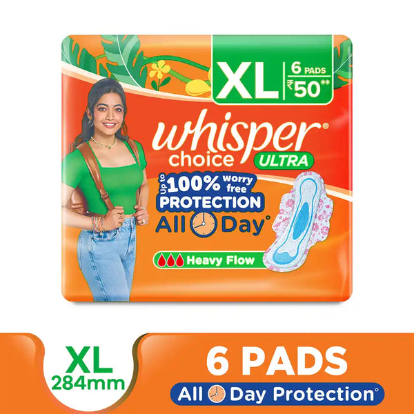 Whisper Ultra Clean XL PadsWhisper Choice Ultra XL Sanitary Pads 6 pcs