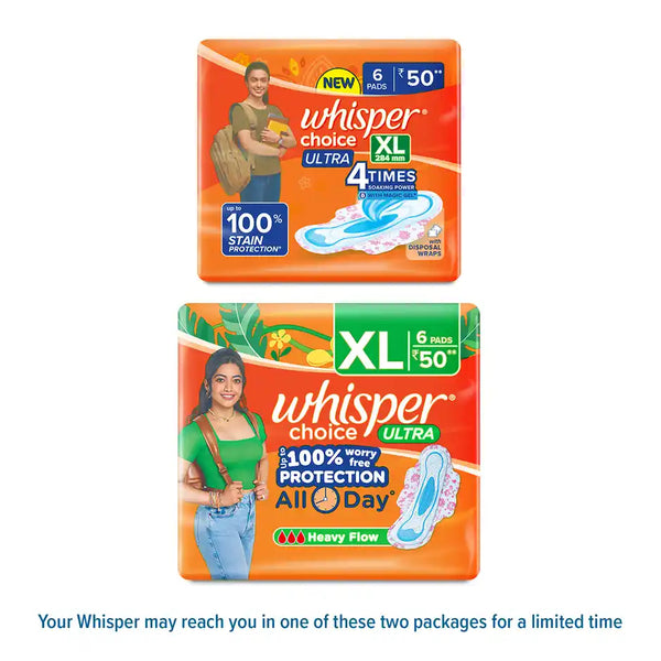 Whisper Ultra Clean XL PadsWhisper Choice Ultra XL Sanitary Pads 6 pcs