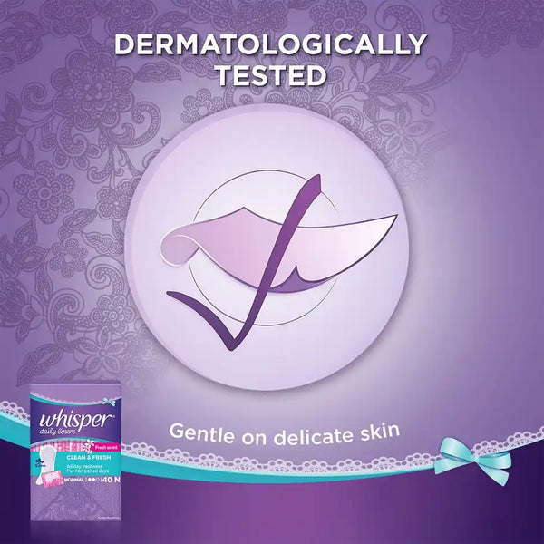 Whisper Clean and Fresh Daily Liners, 40 panty liners for women