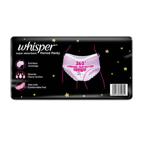 Whisper Super Absorbent Period Panty, 12 L-XL Pants