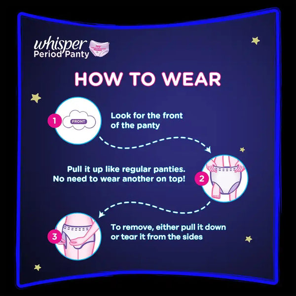 Whisper Super Absorbent Period Panty, 6 M-L Pants