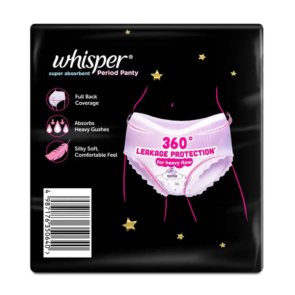 Whisper Super Absorbent Period Panty, 6 M-L Pants