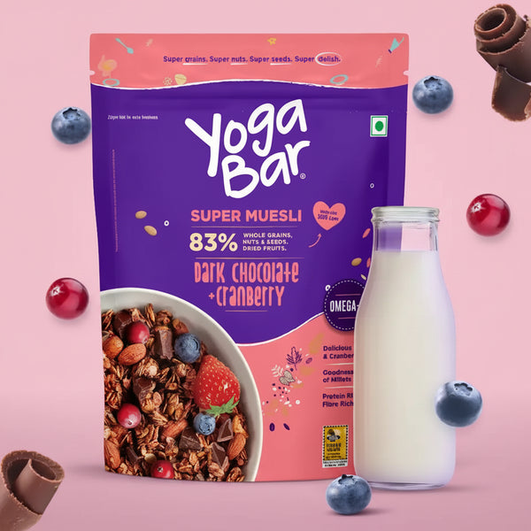 Yoga Bar Muesli Dark Chocolate + Cranberry, Omega - 3, Nuts & Seeds, Fibre Rich 400g