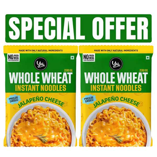 Yu Jalapeno Cheese - Whole Wheat Instant Noodles | Pack Of 2 x 70 g
