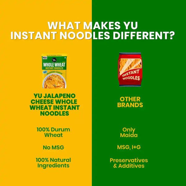 Yu Jalapeno Cheese - Whole Wheat Instant Noodles | Pack Of 2 x 70 g