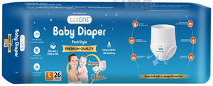 Lakons Premium Quality Pant-Style Diaper Pants Large 26 diapers